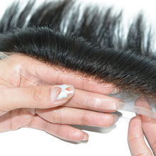 男士真人假发 跨境爆款 TOUPEE 发块 瑞士蕾丝厂家直销 一件代发