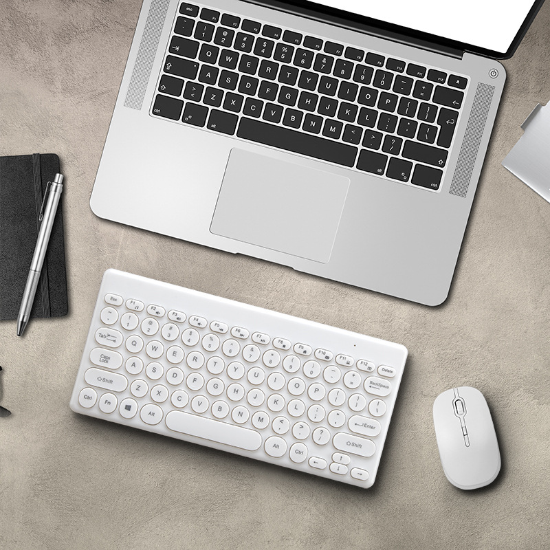 Set de teclado y ratón inalámbrico 169, 2.4G, teclado mini chocolate, oficina y portátil