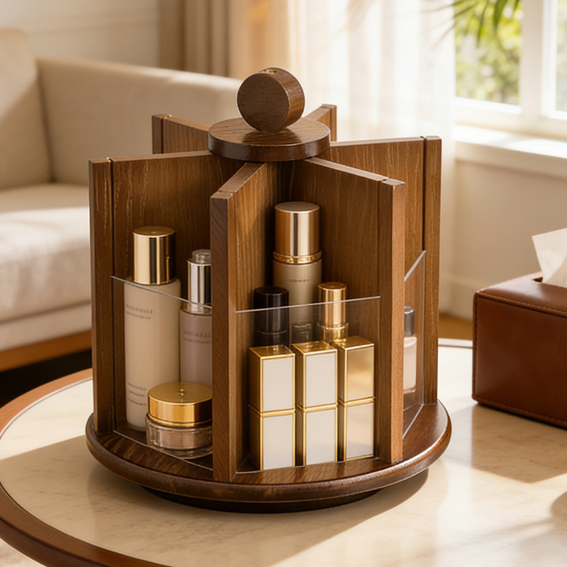 Retro rotating cosmetic dressing table for skin care