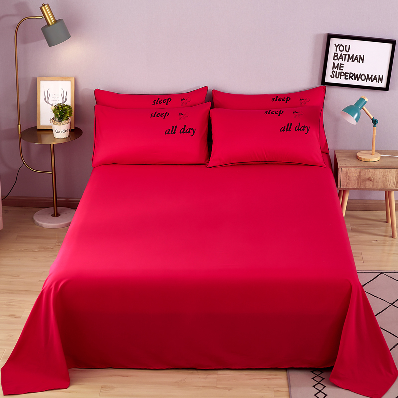 インス風ベッドシーツ単品夏無地学生寮ダブル2025新作ベッドシーツウォッシュドコットン3点セット3|undefined