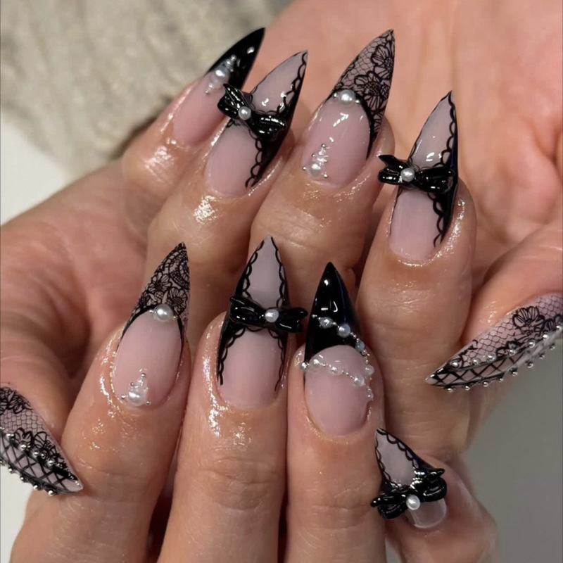 Gothic Cool Y2K Wearable Nails 3D Cross-Border Hot-Selling Almond Nails Wearable Fake Nails Wholesale Gothic Cool Y2K Wearable Nails 3D Cross-Border Hot-Selling Almond Nails Wearable Fake Nails Wholesale