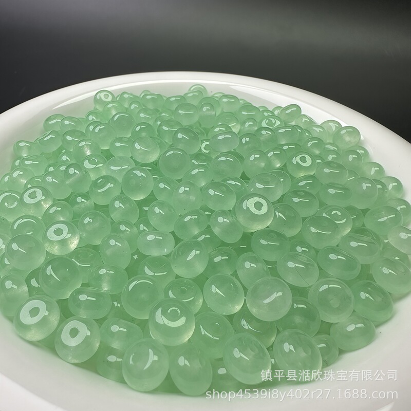Manufacturer Wholesale Selection of High Ice Jade Color Apple Green Green Apple Color Abacus Beads Buttons DIY Bead Spacers