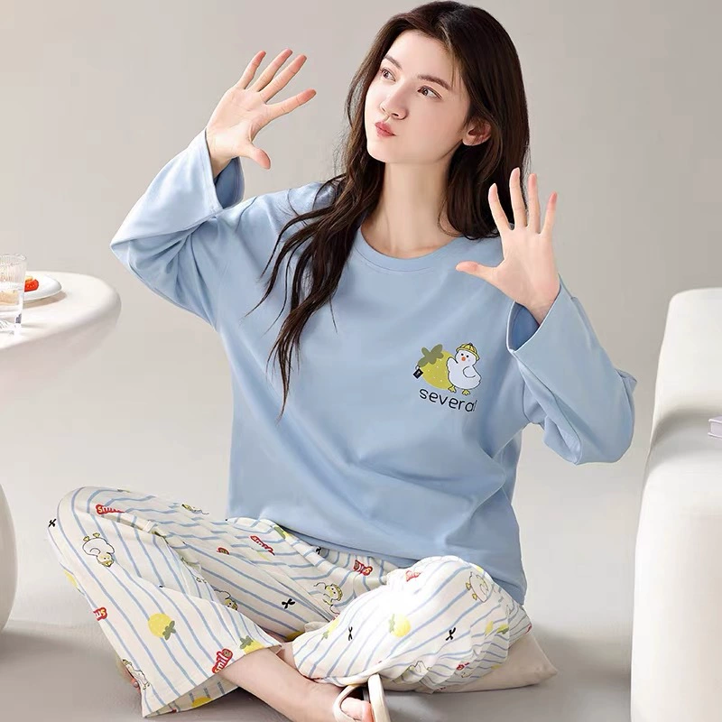 Карикатурные тонкие демисезонные комфортные пижамы, комплект, oversize