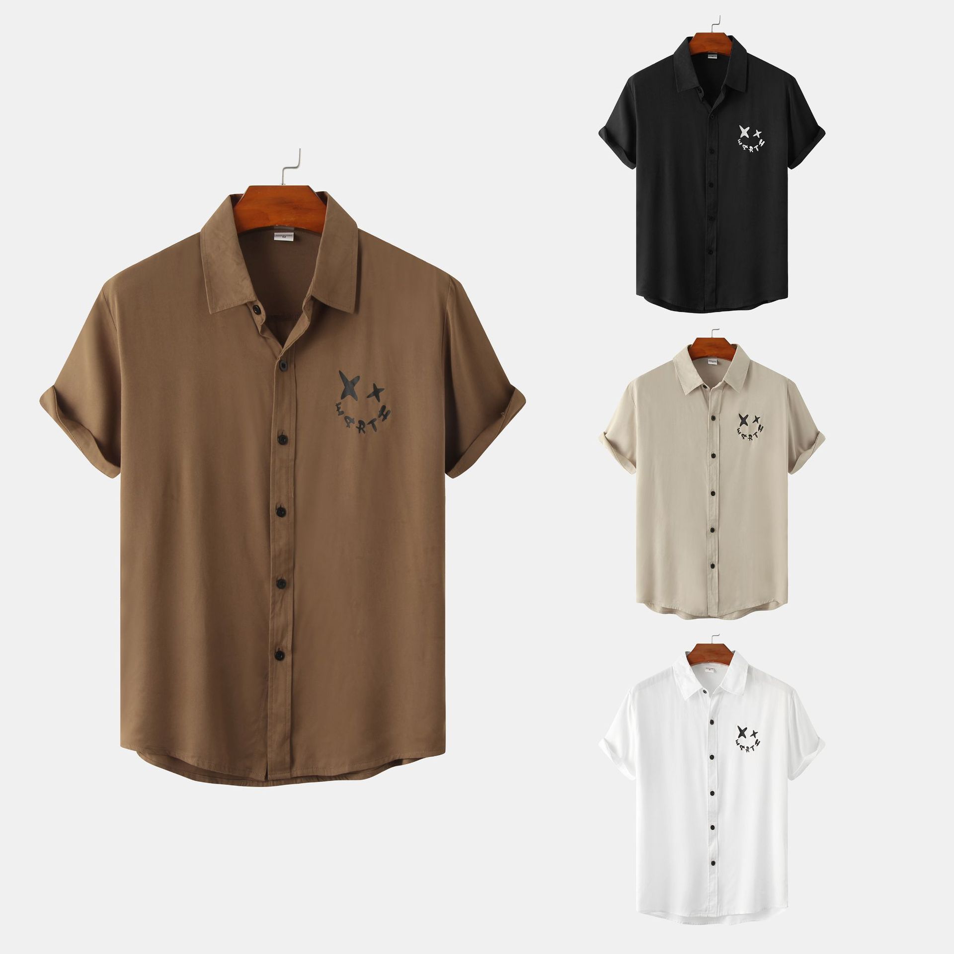 Verano 2022 camisa de manga corta para hombre Camisa casual impresa estilo chino Amazon más tamaño comercio exterior para hombre al por mayor