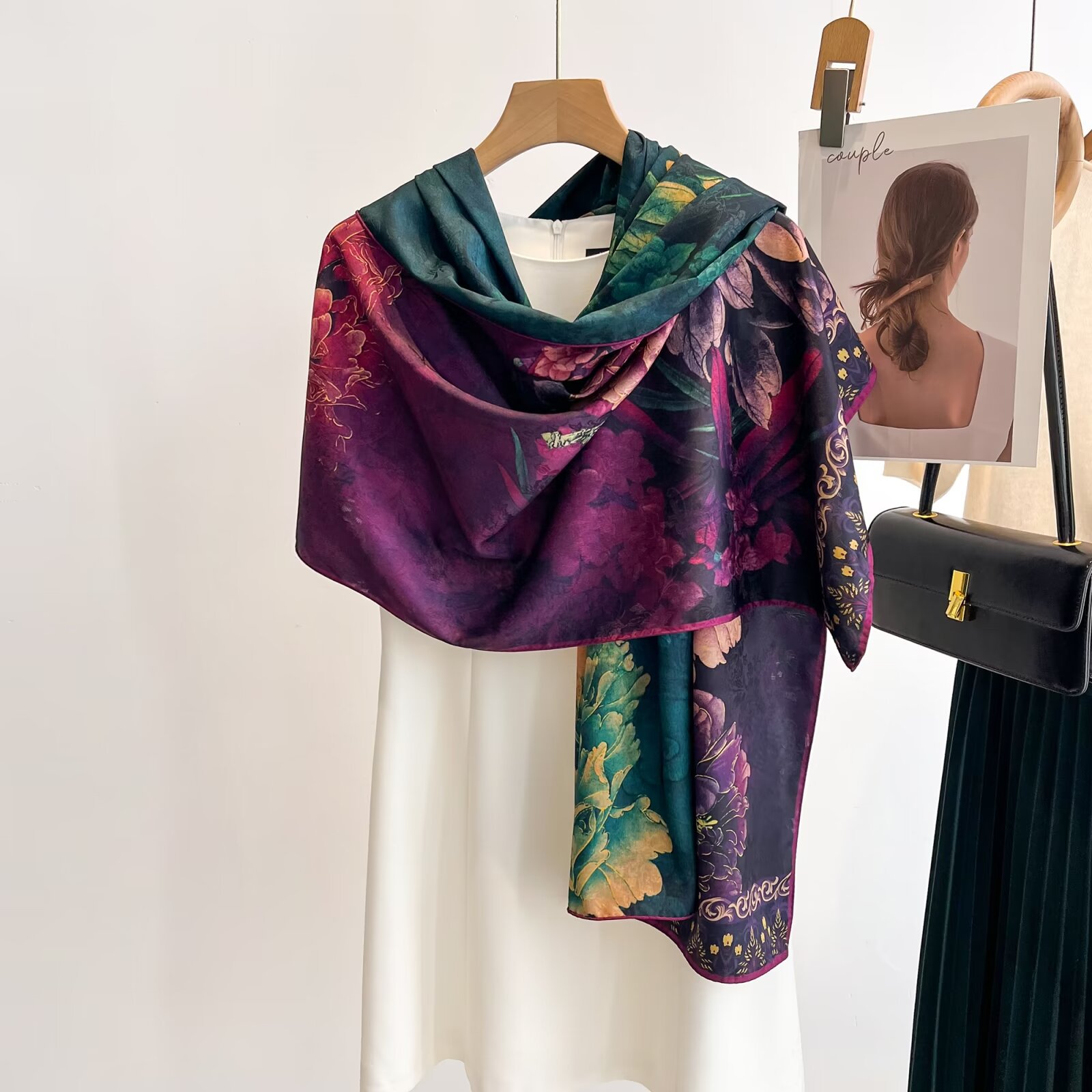 Summer double-sided two-color fashionable scarf