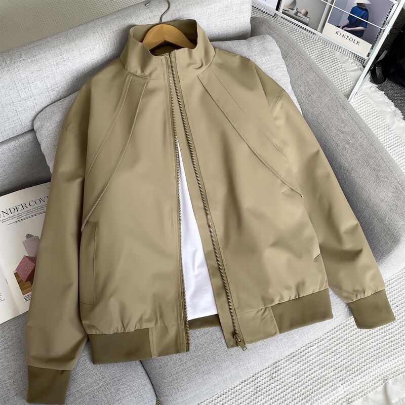 American-style three-proof stand-collar jacket for men and women, autumn functional workwear top, trendy brand patchwork structure flight jacket American-style three-proof stand-collar jacket for men and women, autumn functional workwear top, trendy brand patchwork structure flight jacket