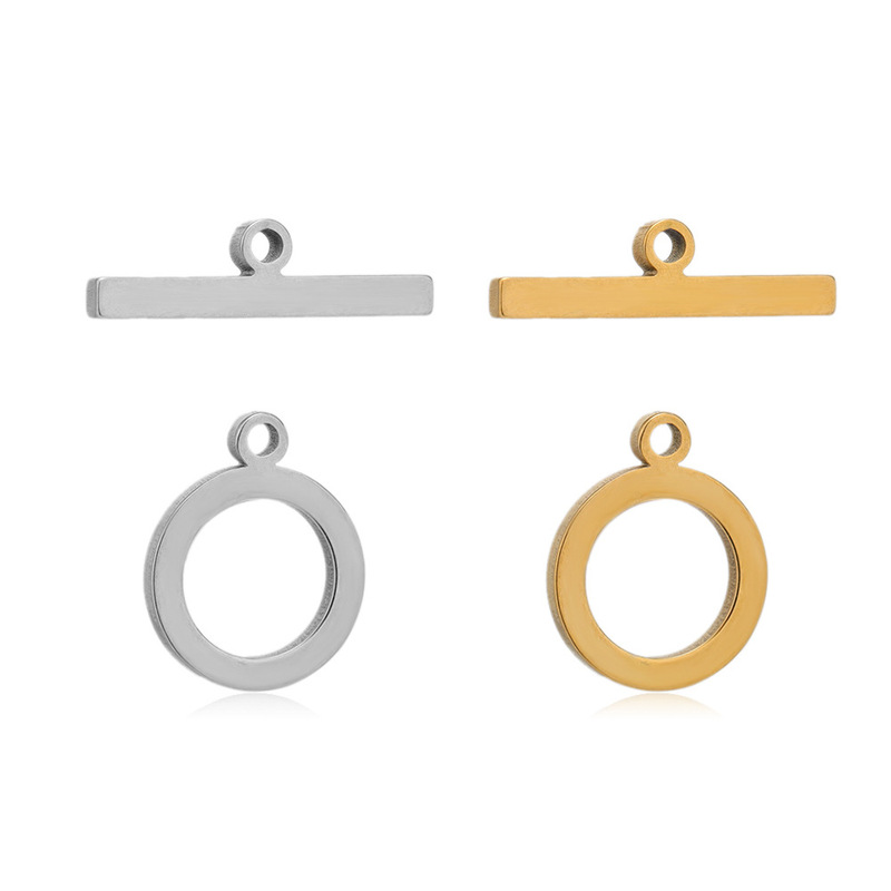 Foreign trade hot polished flat line stainless steel otbuckle color electroplating jewelry accessories necklace bracelet otbuckle diy