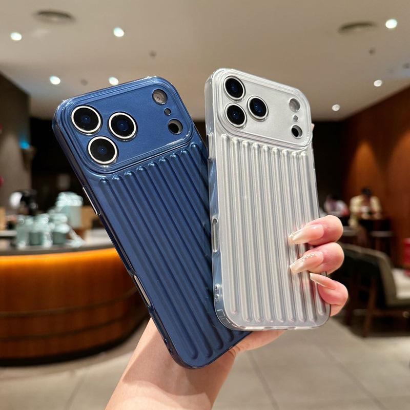 Fine Hole Vertical Light Column Shell Suitable for Apple 17Promax Anti-Fall Soft Edge Full Edge Goddess Accessible Luxury Style Mobile Phone Case