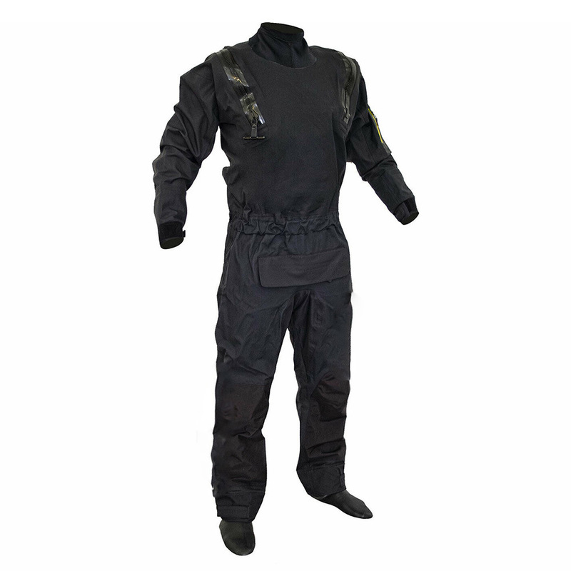 Men's Dry Suit Black One-Piece Waterproof Suit for Kayaking Sailing Surfing Rafting Sea Fishing Gear