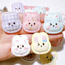 塑料配件批发diy手工配饰洞洞鞋扣水杯贴儿童头饰玩具宽边兔子