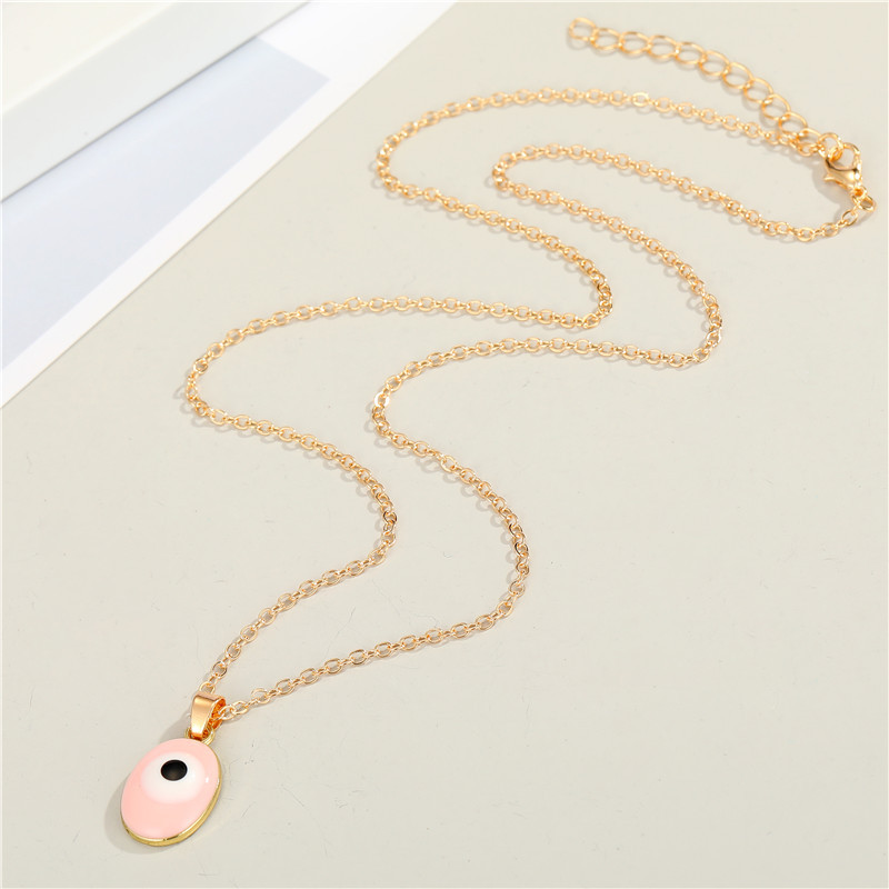Bohemian Oval Demon Eye Alloy Necklace Wholesale display picture 9