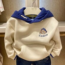 S21冬款 工厂直销韩版童装国内专柜外贸尾单男童蓝帽加绒卫衣TKMW