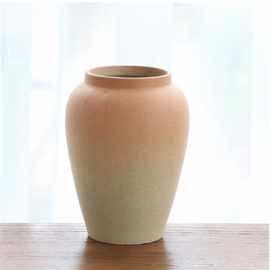 大口径花器素烧陶瓷水培花瓶摆件陶罐复古民宿干鲜花现代简约陶罐
