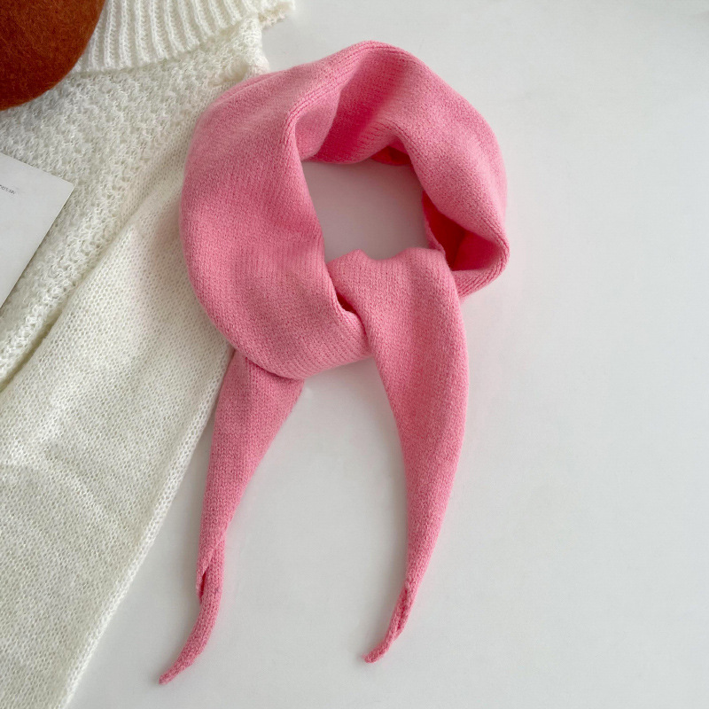 Nueva bufanda triangular de punto estilo coreano para mujer todo partido cálido color sólido mantón de oficina exterior Bufanda cuello y chaleco