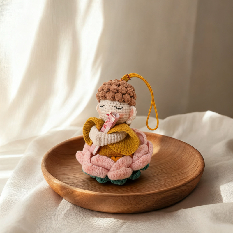 Cross-border new product: Crocheted Buddha Pendant, cute crocheted Buddha pendant Cross-border new product: Crocheted Buddha Pendant, cute crocheted Buddha pendant