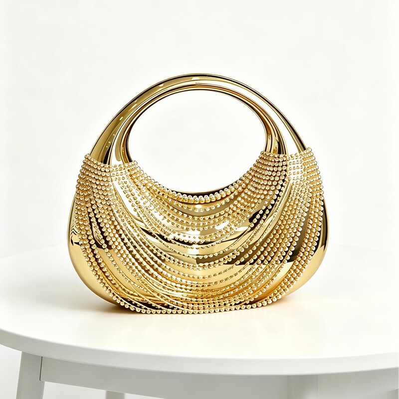 European and American New Cross-Border Luxury Sparkling Exquisite Acrylic Clutch Bag with Beaded Tassels, Light Luxury Evening Bag