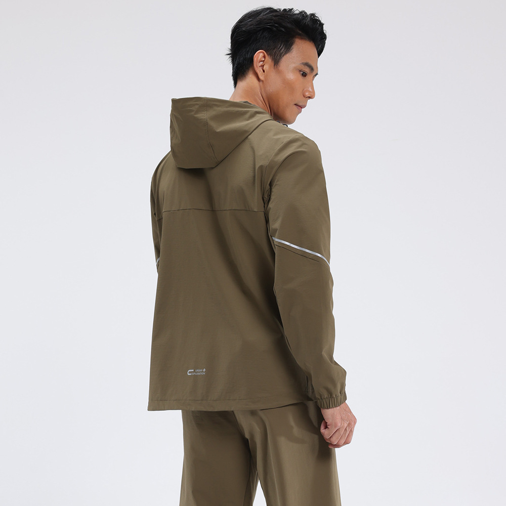 Dijia chaqueta deportiva chaqueta transfronteriza otoño e invierno moda con capucha de secado rápido manga larga al aire libre cortavientos repelente al agua para hombres