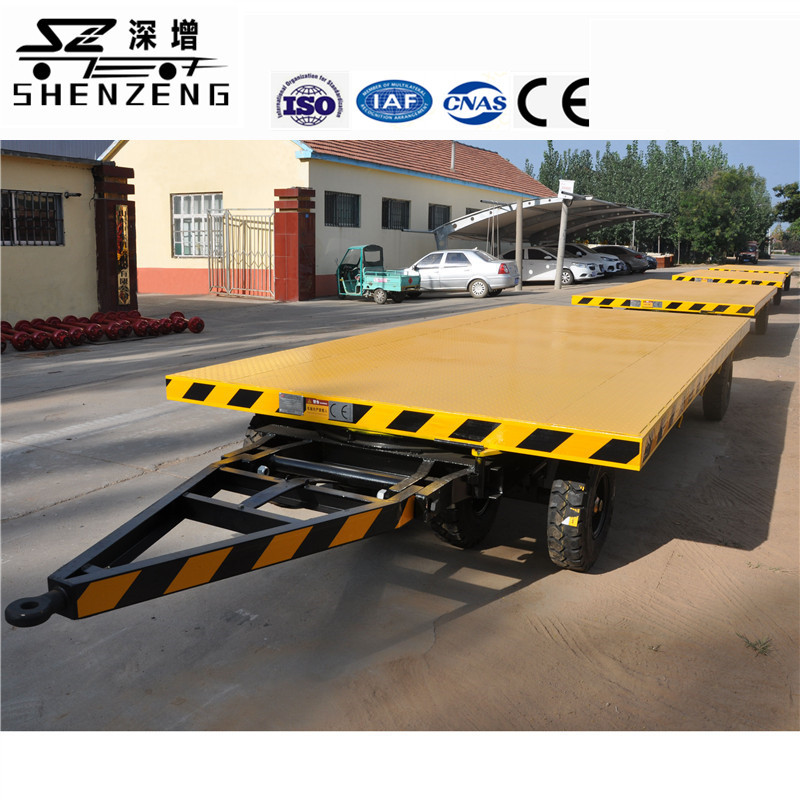 平板运输转运拖车 三角牵引全挂平板运输拖车 工业厂内中专板车