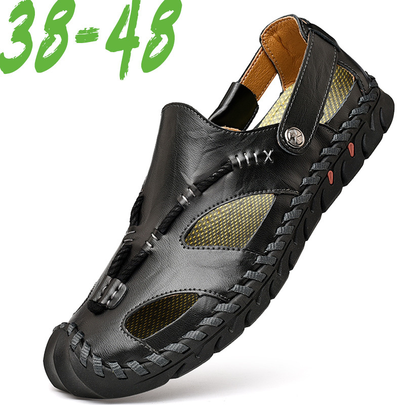 New leather sandals men's 2021 foreign t...