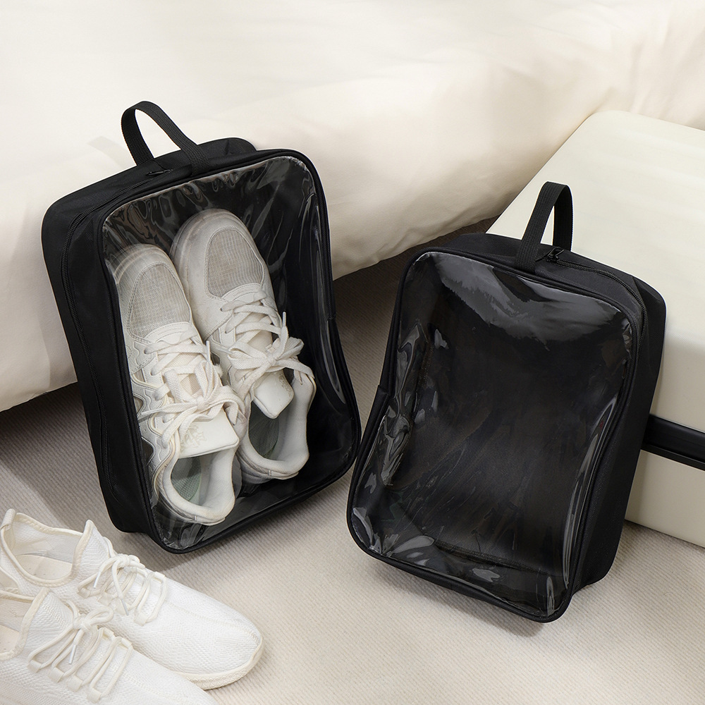 Transparent Shoes Storage Bag Shoe Bag Double Layer Shoe Box Multipurpose Dustproof Organizer Shoe Cover Zipper Travel Storage Bag