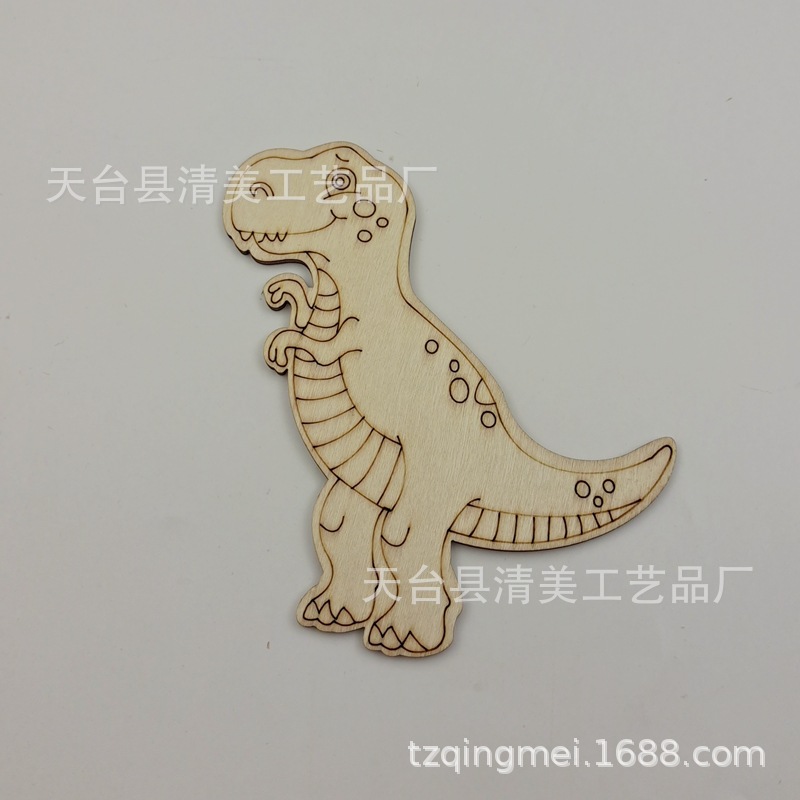 Ocho dinosaurio de madera DIY artesanía decorativa dinosaurio mezclado 8 unidades un paquete