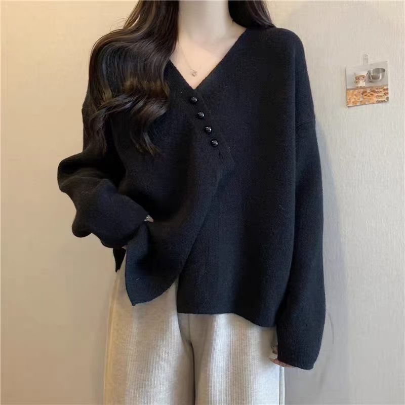 Xiaoxiangfeng ニットカーディガン女性の秋冬 2025 新しい大きいサイズ怠惰なスタイル長袖不規則なセータージャケットトップ|undefined