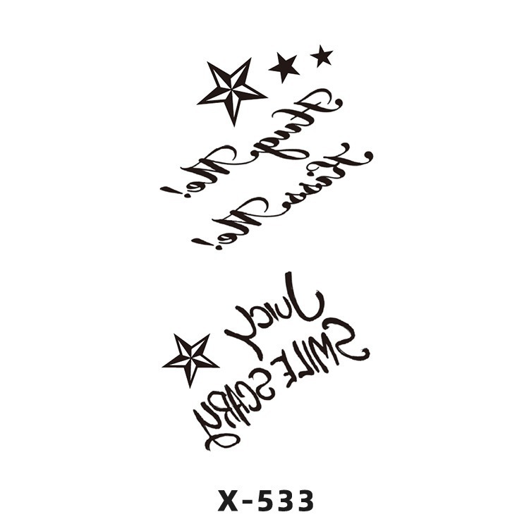 Arco de flor pequeña pegatinas de tatuaje fresco 3D dibujos animados transfronterizo Henna rosa impermeable texto en inglés pegatinas de tatuaje