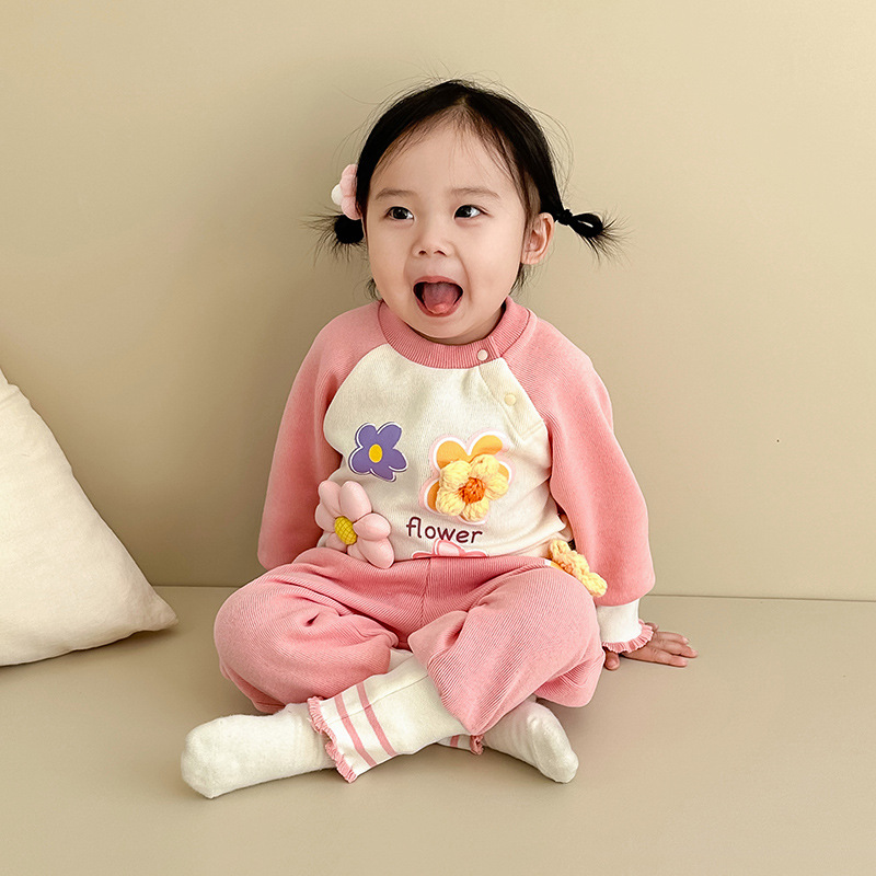 童套装两件套休闲女宝宝衣服韩版衣裤套头服飾宝宝服装中小童衣服