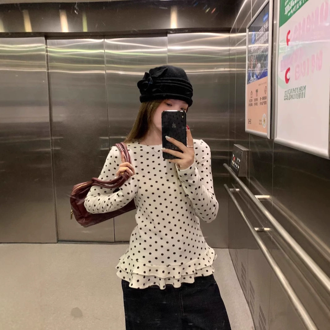 Сладкий белый стиль с длинными рукавами на собственной фабрике