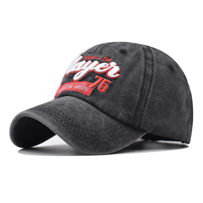Nuevo sombrero de béisbol transfronterizo jugador de algodón lavado sombrero de sol bordado estilo coreano gorra de pico de los hombres