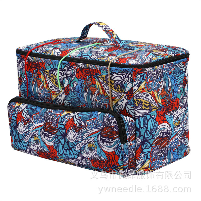 Nueva talla grande mejorada bolsa de lana de ganchillo de tres agujeros bolsa de almacenamiento herramienta de tejido de almacenamiento multifunción bolsa vacía al por mayor