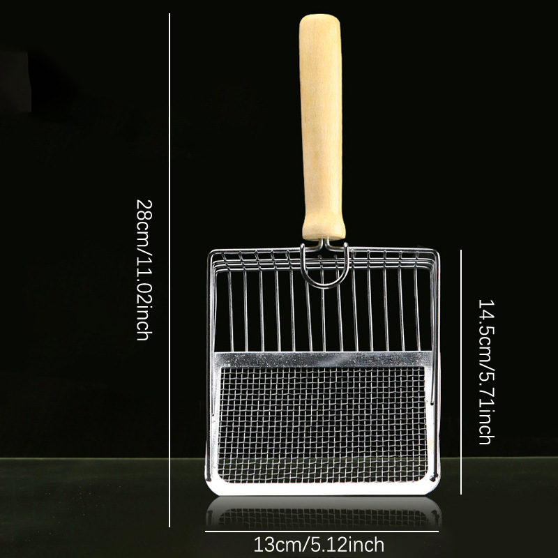 Stainless Steel Metal Large Fine Hole Litter Cat Poop Scoop Tool Cross-Border Hot Sale_voghion.com
