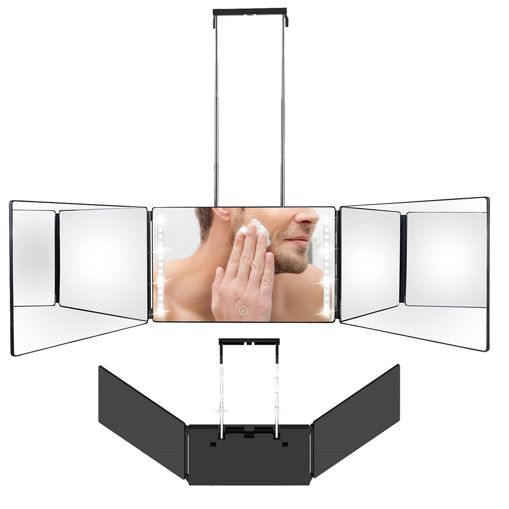 Folding Three-Sided Mirror