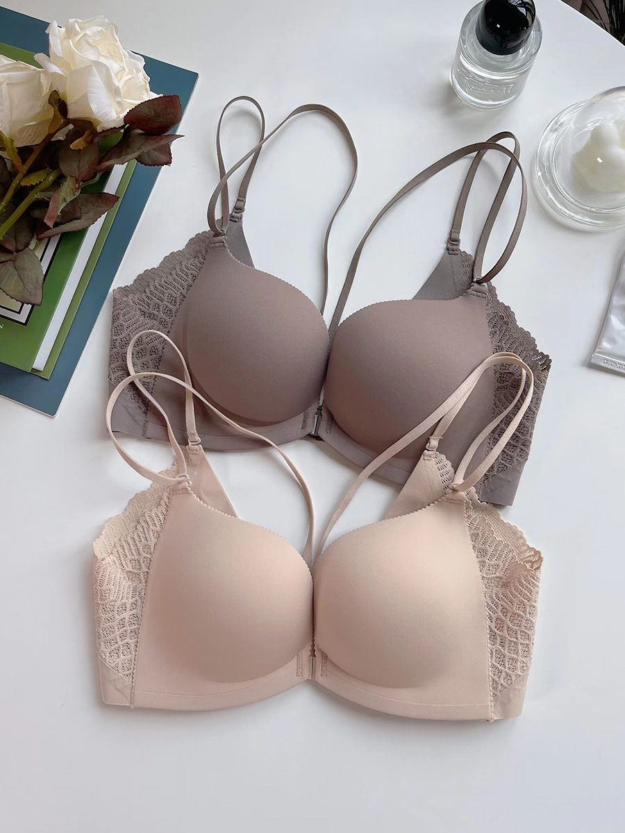 2022 nuevo verano frente hebilla pequeño pecho push up belleza correa de la ropa interior cruzada las mujeres pull up colección sujetador del pecho