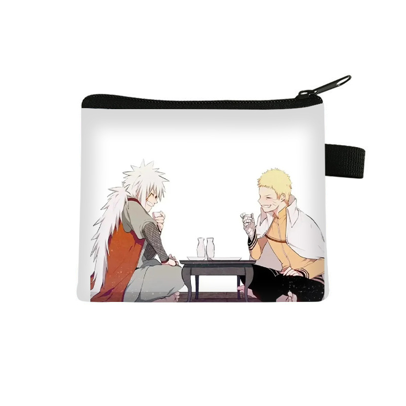Nuevo Naruto niños monedero estudiante tendencia auricular moda bolsa de almacenamiento tendencia cremallera titular de la tarjeta al por mayor