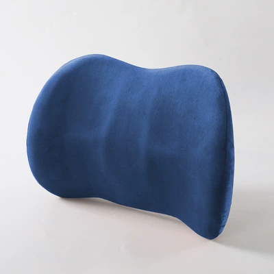 Pillow for Long Sitting Office | Waist support - crystal-velvet-wavy-lumbar-support-navy-blue-415-29-125-wave-waist-support
