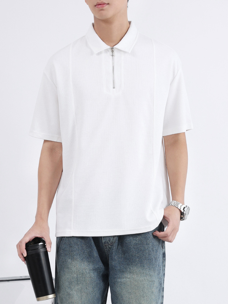 Polo para hombre Sensación premium para hombre Verano casual japonés solapa suelta para hombre Paul Camiseta de manga corta para hombre
