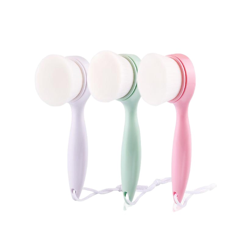 长柄ソフト毛洗颜ブラシ手动洗顔ブラシメイク落とし洗顔ブラシフェイスクリーニングツール多机能长柄ブラシ