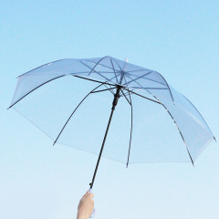 一次性雨伞透明女学生折叠长柄简约韩版小清新双人网红制作批发