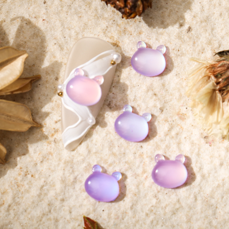 곰 머리 보라색 7.8*7.8mm