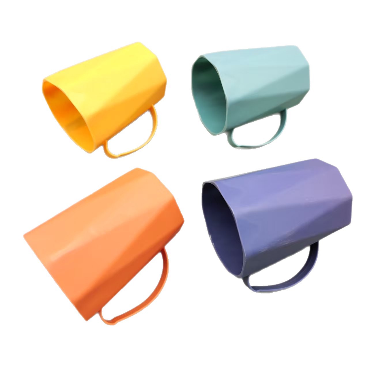 Simple Diamond-shaped Mouthwash For Home Use, Couple's Toothbrush Hotel Bathroom Wash Cup, Shatter-resistant Plastic_voghion.com