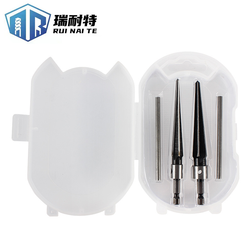 批发锥度铰刀套装木工手用开孔倒角工具木板六角柄电钻锥形铰刀