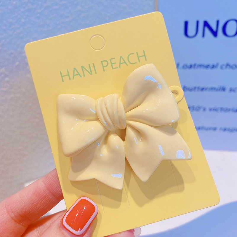 HD7142A02糖果繽紛~chao大立體蝴蝶結鴨嘴夾多巴胺少女側邊髮夾飾