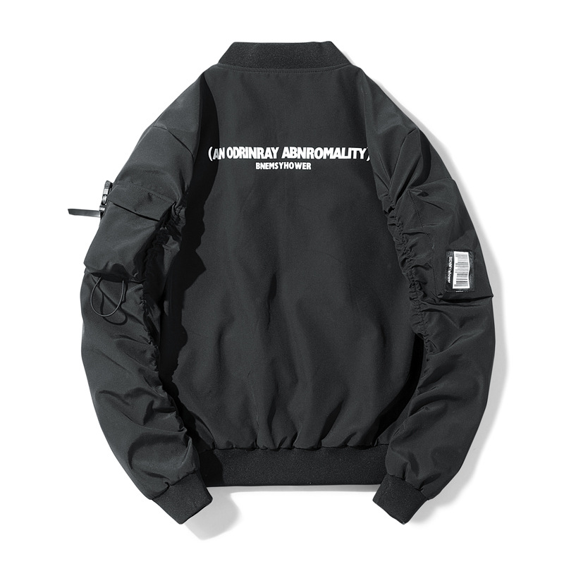 Monochrome Herren-Outdoor-Herbstjacke in europäischen Größen, Softshell-Jacke mit Stehkragen, Sport-Baseballjacke, Fliegerjacke der US-Luftwaffe_voghion.com