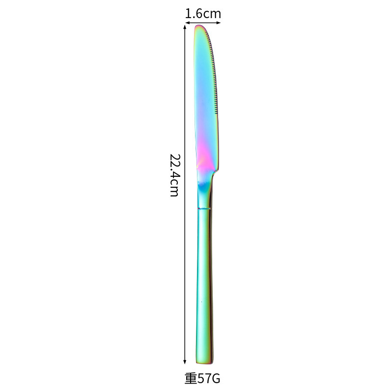甲晟410不锈钢刀叉勺子西餐具多规格骑士镜面抛光方柄公司礼品|undefined