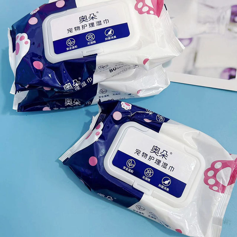 80-cajón toallitas para mascotas perro gato toallitas de limpieza limpie las marcas de lágrimas limpie las orejas toallitas desechables