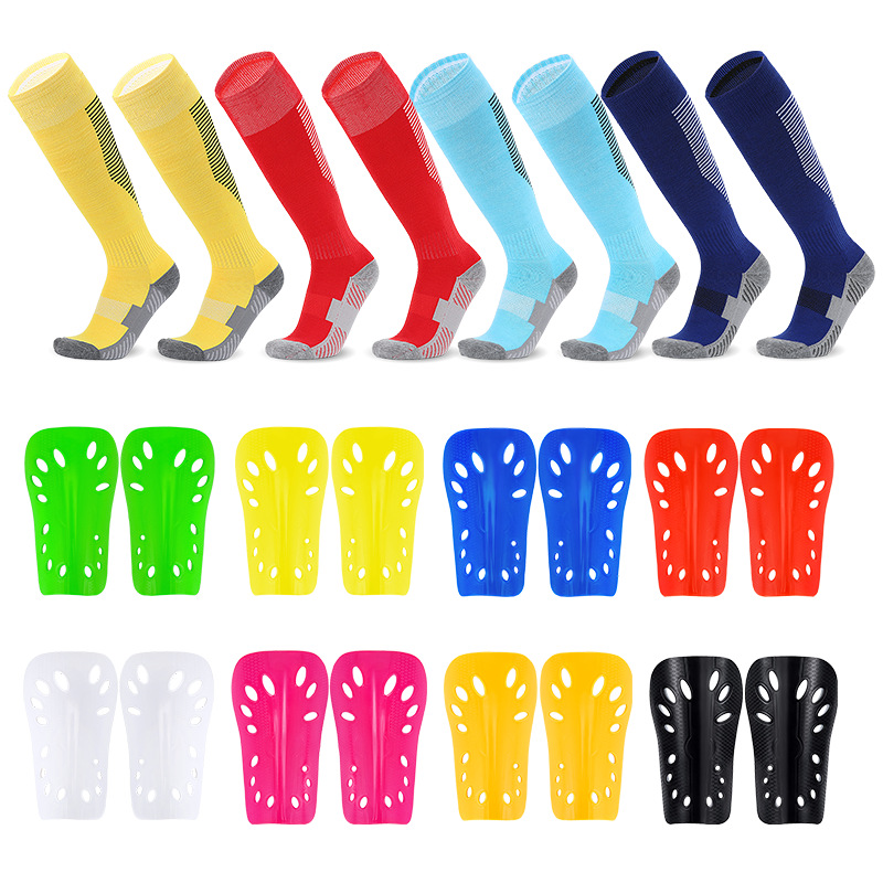 Cross-Border Foreign Trade Long Socks, Football Shin Guards, Children's Sports Protective Gear Set, Adult Set, Custom Socks, in Stock