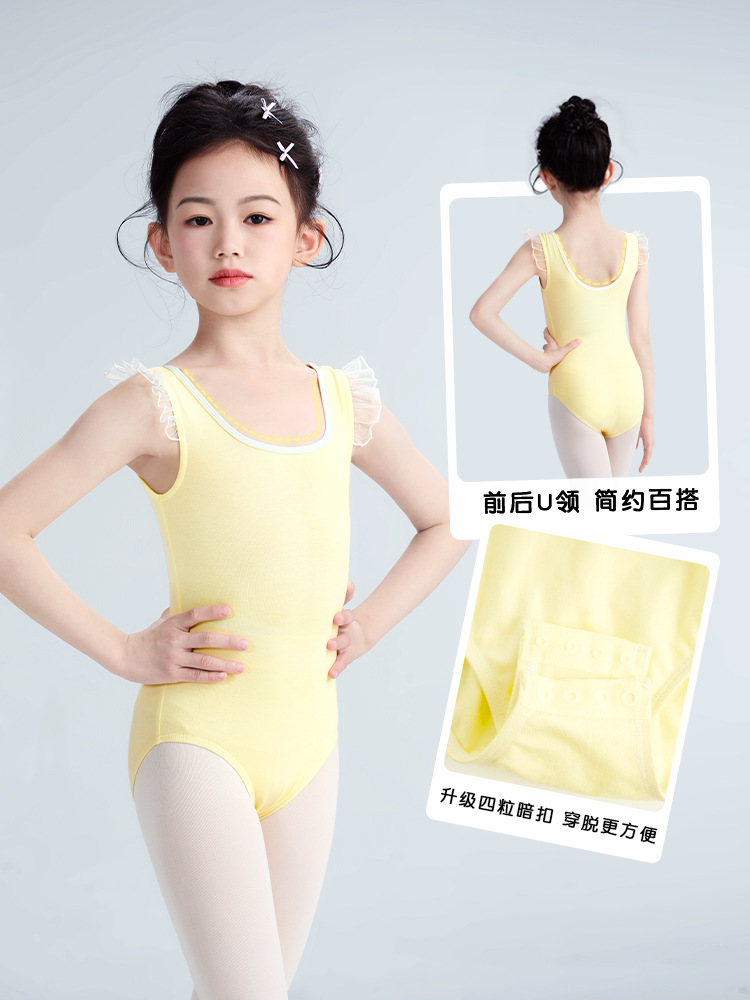Ropa de baile para niños, ropa de prueba de chaleco lindo de algodón de verano, delgado, delgado, fresco y cómodo traje de baile étnico de una pieza