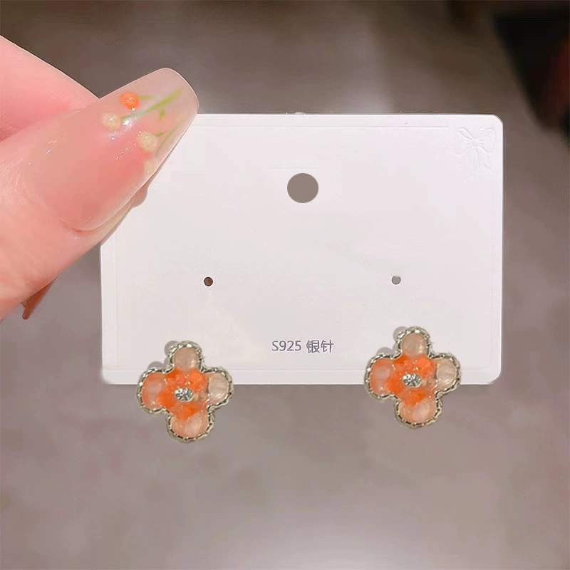 Sophisticated small brand universal design earrings, flowered, Korean style, trend of season