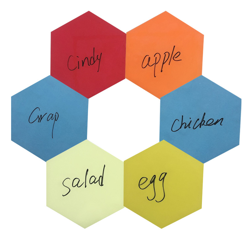 跨境创意新款六边形可擦写白板便利贴可水洗反复粘贴冰箱记事贴